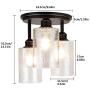 DLLT Industrial Semi Flush Mount Light Fixture, 3-Light Vintage Ceiling Light with Clear Seeded Glass Shade, Chandelier Lighting for Hallway, Kitchen, Dining Room, Entryway, Bedroom, E26 Base-Gold DLLT Industrial Semi Flush Mount Light Fixture, 3-Light Vintage Ceiling Light with Clear Seeded Glass Shade, Chandelier Lighting for Hallway, Kitchen, Dining Room, Entryway, Bedroom, E26 Base-Gold