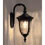Bellagio Traditional Outdoor Wall Light Fixture Black 16.5'' Hammered Glass for Exterior Porch Patio - John Timberland