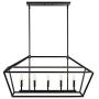 MOTINI 5-Light Kitchen Island Lantern Pendant Linear Chandelier Black Rod Hanging Light 40''x 12''x18.5''
