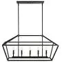 MOTINI 5-Light Kitchen Island Lantern Pendant Linear Chandelier Black Rod Hanging Light 40''x 12''x18.5''