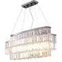 Moooni Modern Oval Rectangular Crystal Chandelier Ceiling Lighting Hanging Pendant Light Fixture for Dining Room Living Room L31.5'' x H12.8''