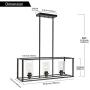 VINLUZ Modern Metal 3 Light Linear Pendant Lighting Oil Rubbed Bronze Finish with Clear Glass Shade Kitchen Island Chandelier Fixture for Kitchen Hallway Bar Dining Room Restaurant
