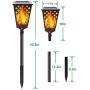 4PK Upgraded 51LEDs Solar Torch Lights Outdoor Christmas Lights, Vivid Dancing Flickering Flames, Dusk to Dawn Auto On/Off. Waterproof Landscape Lighting for Garden Pathway Patio