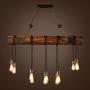 10 Lamps Retro Wooden Chandelier Old-Fashioned Country Chandelier Industrial Hanging Light Can Be Adjusted Freely Old Wooden Chandelier Suitable for Dining Table Kitchen Bar Island Billiard Room