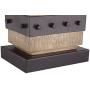 Silas Rustic Table Lamp Set of 2 Faux Wood Faux Iron Off White Tapered Rectangular Shade for Living Room Bedroom Bedside Nightstand Office Family - John Timberland