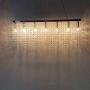 TFCFL Modern Crystal Rectangular Chandelier LED Tassels Linear Ceiling Light Fixture for Dining Room Kitchen Island Bedroom, Waterfall Crystal Chandelier, 32'' x 8'' x 16''