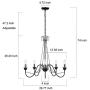 Lampundit 5 Light Farmhouse Chandeliers for Dining Room Kitchen Island Lighting Hanging Fixture, 26 inches Diameter, Black