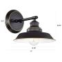 ACLand Wall Sconce Farmhouse Barn Light Fixture Industrial Indoor Wall Mount Lamps for Vanity, bathrooms, Bedroom, Hallway, Living Room, Kitchen, Restaurant ( Matte Black, 1 Pack )