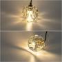 Bewamf Modern Crystal Island Pendant Lighting Mini Vintage Glass Foyer Chandelier Contemporary 1-Light Soccer Ball Shape Ceiling Hanging Lights Fixture for Kitchen Island Living Room Bedroom Brass