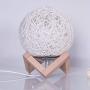 Romantic Night Light Creative INS Wind Starry Table lamp Bedroom Bedside lamp Fantasy Rattan Ball Moon Light (Light Yellow, Button Switch)