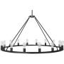 Sonoro Large 48 inch 16 Light Round Dining Room Industrial Chandelier | Black Rustic Kitchen Island Light Fixtures with LED Bulbs LL-CH5-48-5BLK