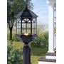 GYDZ Solar Pillar Light Outdoor, Large Solar Post Light, Solar Pier Mount Light Outdoor for Gate Column, Vintage Window Design Die Cast Aluminum in Oil-Rubbed Black with Clear Glass, 21.5H (Remote)