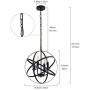Farmhouse Pendant Light Fixture 4 Light,Globe Foyer Chandelier,Industrial Metal Pendant Lights Island Kitchen Dining Room
