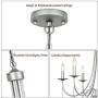 Derksic French Country Chandelier 6-Light Farmhouse Lighting Rustic Metal Candle Chandeleirs for Dining Room Living Room Bedroom Kitchen Foyer, Brushed Silver Gray Finish