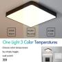 SviDau Flush Mount LED Ceiling Light Fixture Black 12 Inch 24 Watt Square Dimmable Ceiling Light for Bedroom Living Room Kitchen Hallway 3 Color Temperatures in One(3000k/4000k/6500k)
