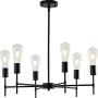 Black Sputnik Chandelier Vintage Metal Semi Flush Mount Ceiling Light Modern Style Chandelier 6 Lights Sputnik Lighting by Xilicon