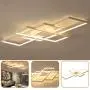 Modern LED Ceiling Light Acrylic White Geometric Rectangular Ceiling Light Warm Light Close to The Ceiling Lamps Chandelier Suitable for Living Room Bedroom Dining Room Indoor Decoration (Warm Light)