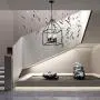 XILICON Foyer Chandelier Black Mid Century Industrial Pendant Lighting 4 Lights Vintage Ceiling Light Fixture for Entryway Dining Room Lights
