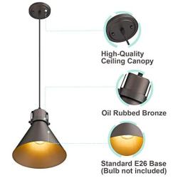 Zeyu Pendant Light Oil Rubbed Bronze, 1-Light Farmhouse Hanging Light for Kitchen Island, ZY26-M1L ORB