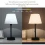 Lifeholder Bedside Lamps, Table Lamp with Useful Dual USB Ports & A Power Outlet, Minimalist White Shade USB Nightstand Lamp, Desk Lamp Perfect for Bedroom, Living Room or Office (2 Packs)