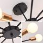 Jaycomey Semi Flush Mount Ceiling Light,10-Light E26 Base Modern Black Sputnik Chandelier,Industrial Ceiling Lamp Fixture for Kitchen Farmhouse Living Room Dining Room