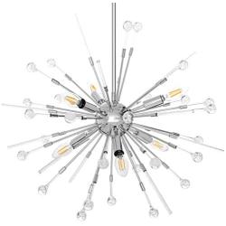 Modern Firework Chandeliers 6-Light Bulbs Sputnik Ceiling Light Fixture,Lucalda Adjustable Rods Globe Fireworks Pendant Lighting Fixture for Living Room, Bedroom,Kitchen,Hallway,Dining Room,Porch
