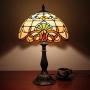 Tiffany Style Retro Lamp Table Light 12 Inches Wide 18 Inches Tall Hand-Cut Stained Glass Desk Antique Night Light for Living Room Restaurant Office