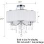 A1A9 Modern 3-Light Drum Pendant Lighting Fixture, 16 White Fabric Shade, Semi Flush Mount Ceiling Lights with Crystal, Chrome Finish Chandelier for Entryway, Hallway, Dining Room and Bedroom