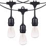 Afirst Outdoor Patio Lights 20Ft with 15 Bulbs Edison String Lights Weatherproof Outdoor String Lights for Backyard Market Deck Party Wedding Black
