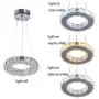 Modern Crystal Round Ring Chandelier Lighting LED Pendant Light Fixtures Adjustable Stainless Steel Ceiling Hanging Lamp for Living Room Dining Room Kitchen Island Hallway(Changeable )