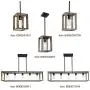 VINLUZ 1-Light Wood Pendant Lighting Rustic Style Black Walnut Natural Wooden Frame Farmhouse Kitchen Island Chandeliers Hanging Lamp for Dining Room Foyer Entryway Hallway
