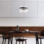 Modern LED Pendant Light, 10-Light Acrylic Circular Chandelier Contemporary Adjustable Hanging Ceiling Pendant Lighting for Living Room Bar Dining Room, 40W 4000K Nature White, Matte Black, Mesh
