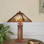 Maxxmore Tiffany Style Table Lamps Tiffany Table Lamps Stained Glass Desk Lamp Mission Stained Glass Lamps 15 inch Wide 3-Light with Night Light Tiffany Lamp
