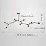 Modern Molecular Chandelier, E26 Nordic Bubble Ball Rotating Ceiling Light with Glass Lampshade, Pendant Lighting Rod Fixtures for Living Dining Room Bedroom Bar(Bulbs Not Included) (Black2, 8 Lights)