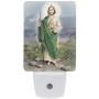 Saints Collection Unique St. Jude Plug In LED Night Light with Automatic Dusk to Dawn Sensor, Devotional Night Light, For Nursery, Bathroom, Bedroom, Kids Room, and Hallway
