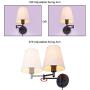 Wall Sconces 7 inch, Wall Lamp with Plug in Cord, Plug in Wall Sconce with Dimmer Switch, Wall Lights with Fabric Linen Shade, Wall Lamps for Bedroom, Wall Light Fixtures Reading Room and Hotel.
