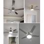 52'' 5 Blades Ceiling Fan with Lights Brushed Nickel Modern Ceiling Fan Chandelier Remote Control Fandelier Ceiling Fan for Bedroom,Dining Room,Living Room,Pavilion 52'' 5 Blades Ceiling Fan with Lights Brushed Nickel Modern Ceiling Fan Chandelier Remote Control Fandelier Ceiling Fan for Bedroom,Dining Room,Living Room,Pavilion