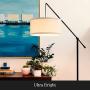 Brightech Hudson 2 - Contemporary Arc Floor Lamp Hangs Over The Couch from Behind - Large, Standing Pendant Light - Mid Century Modern Living Room Lamp - with LED Bulb - Jet Black