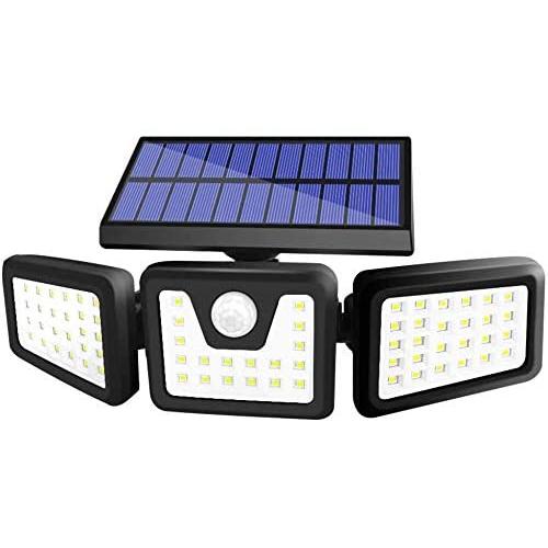 BEACON Solar Lights Outdoor, 800LM Wireless LED Solar Motion Sensor Lights Outdoor, 3 Adjustable Heads, 270° Wide Angle Illumination, IP65 Waterproof, Security LED Flood Light (1Pack)