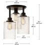 Globe Electric 65904 3-Light Flush Mount Oil-Rubbed Bronze, 15.4'' Globe Electric 65904 3-Light Flush Mount Oil-Rubbed Bronze, 15.4''