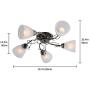 Garwarm Semi Flush Mount Ceiling Light Fixture Modern Ceiling Lamp Chandelier Pendant Light for Bedroom Dining Room Kitchen, Chrome