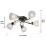 Garwarm Semi Flush Mount Ceiling Light Fixture Modern Ceiling Lamp Chandelier Pendant Light for Bedroom Dining Room Kitchen, Chrome