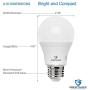 Great Eagle 100W Equivalent LED Light Bulb 1500 Lumens A19 4000K Cool White Non-Dimmable 15-Watt UL Listed (6-Pack)