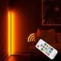 55.9in Corner Floor Light Night Standing LED Floor Lamp Bedroom LED Living Room Dimmable Decor with Remote Controller