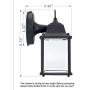 LIT-PaTH Dusk to Dawn Outdoor Wall Lantern, LED Wall Sconce, 5000K Daylight White, 9.5W (75W Equivalent) , 800 Lumen, Aluminum Housing Plus Glass, Outdoor Rated, 2-Pack (Black)