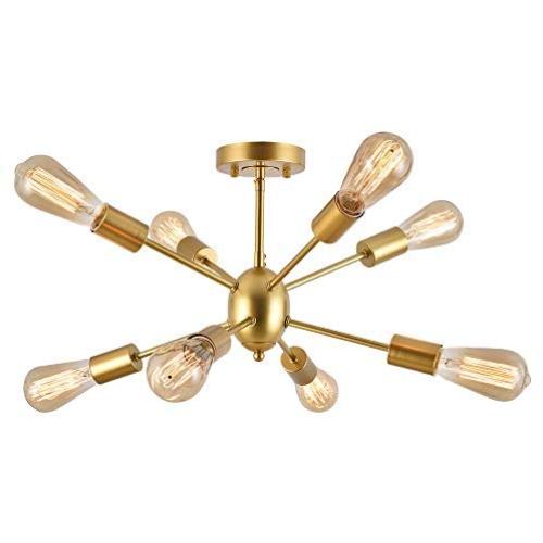 COTULIN Modern 8-Light Gold Sputnik Chandeliers Flush Mount Ceiling Light,Industrial Ceiling Light Fixture for Living Room Hallway Kitchen Bar Entryway Bedroom,Vintage Mid Century Light Fixture COTULIN Modern 8-Light Gold Sputnik Chandeliers Flush Mount Ceiling Light,Industrial Ceiling Light Fixture for Living Room Hallway Kitchen Bar Entryway Bedroom,Vintage Mid Century Light Fixture