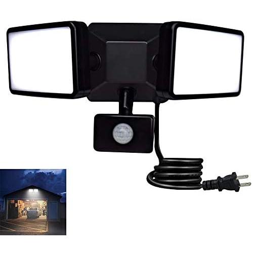DLLT LED Motion Sensor Flood Light Outdoor-20W Pir Sensitive Security Lights Wall Fixture Lamps Waterproof Floodlight for Garage Yard Patio Pathway Porch Entryways-Daylight White with US Plug in DLLT LED Motion Sensor Flood Light Outdoor-20W Pir Sensitive Security Lights Wall Fixture Lamps Waterproof Floodlight for Garage Yard Patio Pathway Porch Entryways-Daylight White with US Plug in