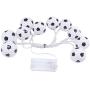 Wangcai LED Soccer Balls String Lights 10 LEDs Football Garland Fairy Lights Bedroom Home Theme Wedding Party Christmas Decorative Lights(White)