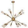 YHYSTL Modern Sputnik Chandelier Vintage Brushed Brass Ceiling Light Fixture Industrial Pendant Lighting for Dining Room Kitchen Living Room Bedroom Brass 12 Lights