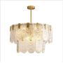 Sweety House New Snowflake Customized 9-lamp Chandelier, Simple postmodern Crystal lamp, Creative net red Dining Room Lighting Chandelier (Gold)
